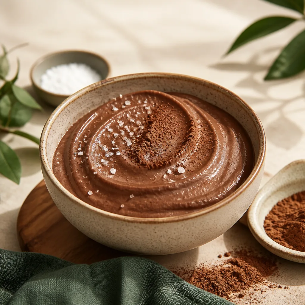 Schokoladige Protein Creme in einer Schüssel